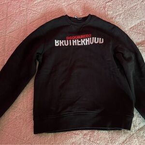 DSQUARED2 Black Sweatshirt with Red and White Chest Logo